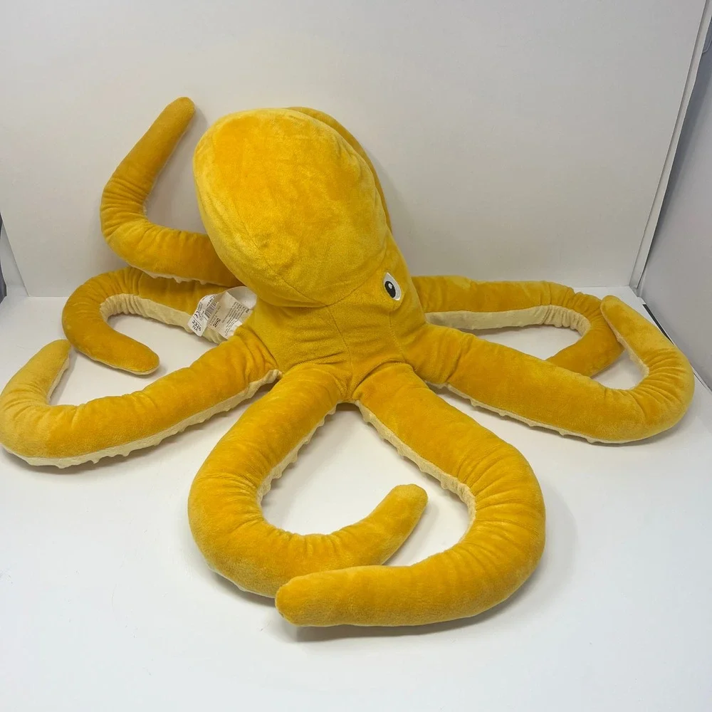 IKEA BLAVINGAD Octopus Plush‎ 20 Inch Yellow Stuffed Animal Soft Stuffed Toy